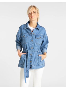 Lee Lee Kurtka damska BELTED RIDER JACKET Niebieski Regular Fit