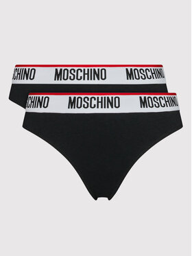 MOSCHINO Underwear & Swim 2 pāru brazīliešu biksīšu komplekts 4745 9003 Melns