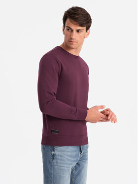 Ombre Ombre Mikina OM-SSBN-0159 Bordó Regular Fit