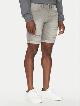 INDICODE INDICODE Pantaloni scurți de blugi Kaden Holes 70-104 Gri Regular Fit