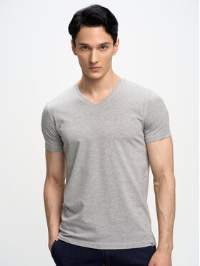 BIG STAR BIG STAR T-Shirt SUPICLASSICOV_901_150 Szary Slim Fit
