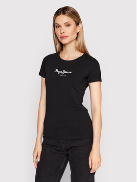 Pepe Jeans Pepe Jeans Футболка New Virginia PL505202 Чорний Slim Fit
