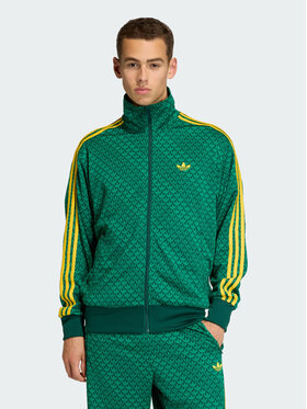 adidas adidas Bluza FIREBIRD LOOSE MONOGRAM Zielony Loose Fit