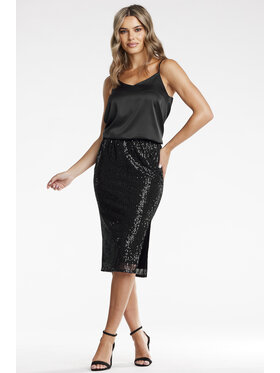 Awama Awama Sukňa A692 Čierna Basic Fit