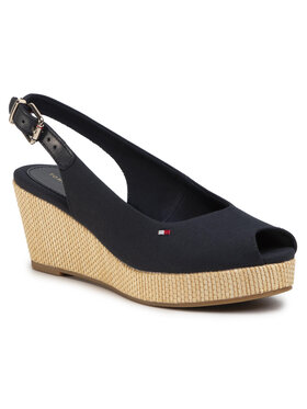 Tommy Hilfiger Tommy Hilfiger Espadrile Iconic Elba Sling Back Wedge FW0FW04788 Mornarsko modra