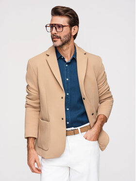 Ombre Ombre Marynarka M167 Brązowy Regular Fit