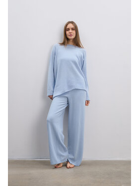 Fobya Fobya Komplet bluzka i spodnie F2108 Niebieski Basic Fit
