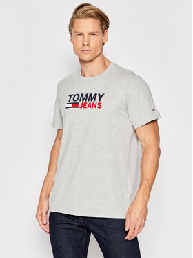 Tommy Jeans Tommy Jeans Tričko Corp Logo DM0DM15379 Sivá Regular Fit