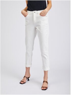 Orsay Orsay Jeansy 314093000000__36 Biały Cropped Fit