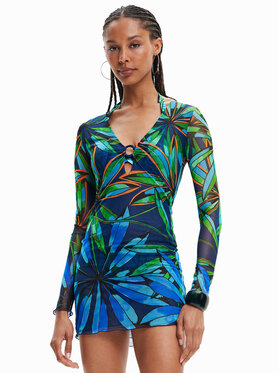 Desigual Desigual Vsakodnevna obleka Tropic 23SWMK18 Mornarsko modra Slim Fit