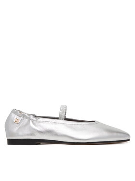 Tommy Hilfiger Tommy Hilfiger Balerina Silver Lth Ellastic Ballerina FW0FW09466 Ezüst