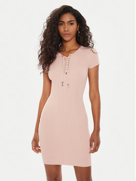 Guess Guess Rochie tricotată W4YK06 Z2V62 Roz Bodycon Fit