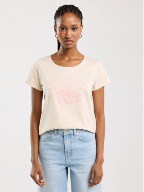 BIG STAR BIG STAR T-Shirt ALOTA Kremowy Basic Fit