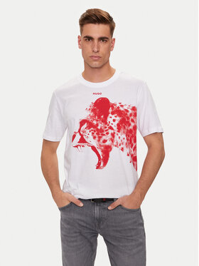 HUGO Hugo T-Shirt Dikobra 50519013 Bílá Regular Fit