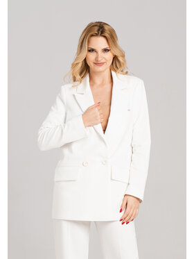 Look Made With Love Look Made With Love Marynarka Żakiet Romeo Look 1604 Biały Boyfriend Fit