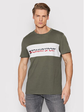 Tommy Sport Tommy Sport T-Shirt Logo S20S200082 Zielony Regular Fit