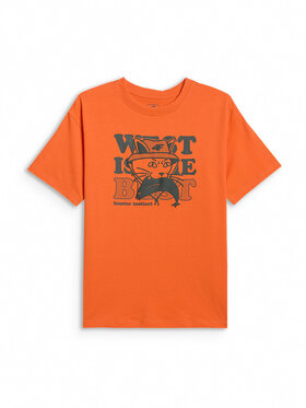 4F 4F T-Shirt HIKING TRIP Pomarańczowy Loose Fit