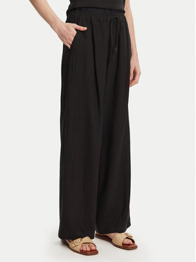 Marella Marella Bavlnené nohavice Fred 2513131085 Čierna Wide Leg