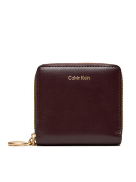Calvin Klein Calvin Klein Portafoglio piccolo da donna Hardware Square Zip Around LV04F1044G Bordeaux