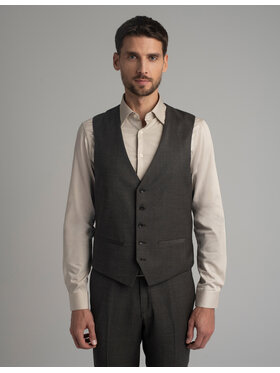 Borgio Borgio Kamizelka garniturowa Pertosa Brązowy Slim Fit