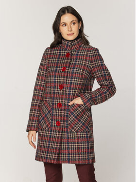 Willsoor Willsoor Płaszcz wełniany 67833 Bordowy Regular Fit