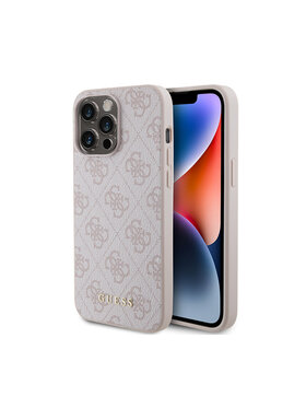 Guess Guess Etui na telefon 4G Metal Gold Logo Różowy