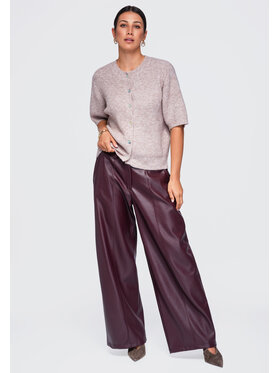 Ombre Ombre Spodnie materiałowe OW-PA-E0023 Bordowy Relaxed Fit