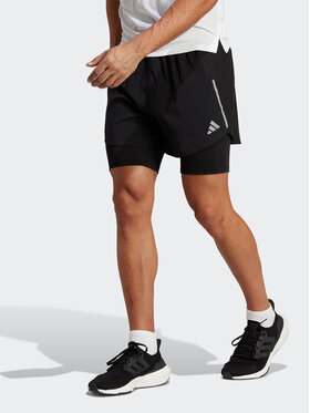adidas adidas Sportovní kraťasy Designed for Running 2-in-1 Shorts HN8023 Černá Regular Fit