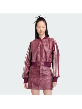 adidas adidas Jakna iz umetnega usnja Pleather KD8792 Bordo rdeča Oversize