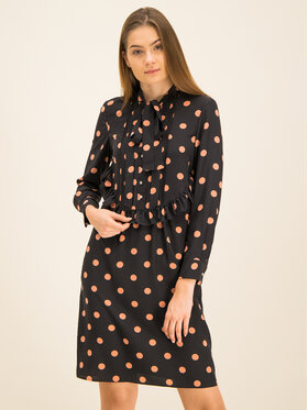 Tory Burch Tory Burch Сукня-сорочка Printed Ruffle Bow Dress 61697 Чорний Regular Fit