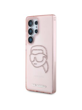 KARL LAGERFELD KARL LAGERFELD Etui na telefon Rhinestones Karl Head Logo Różowy