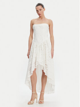 BARDOT BARDOT Sukienka koktajlowa Felicidad Strapless 59843DB Biały Regular Fit