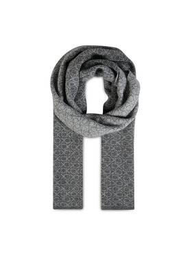 Calvin Klein Calvin Klein Зимен шал Ck Monogram Wool Scarf 30x180 K50K509703 Сив
