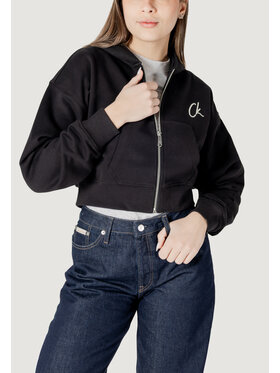 Calvin Klein Jeans Calvin Klein Jeans Μπλούζα EMBROIDERED CK ZIP T Μαύρο Casual Fit
