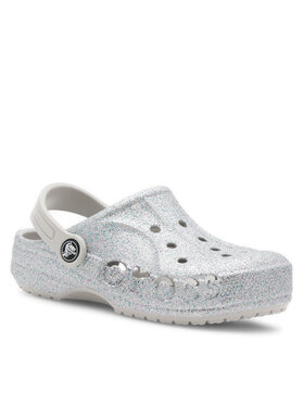 Crocs Natikače BAYA GLITTER CLOG K 207015-040 Srebrna