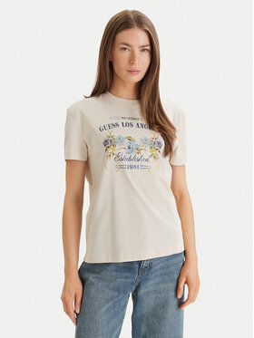 Guess Guess Tricou W6GI27 K3160 Bej Regular Fit