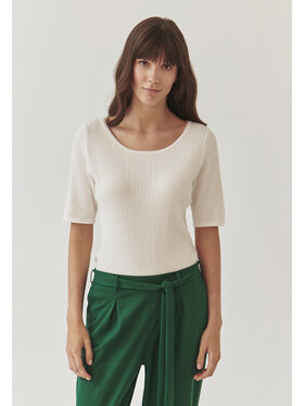 TATUUM TATUUM Sweter RIBA Kremowy Fitted Fit