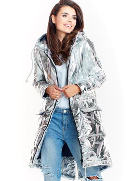 Awama Awama Giacca da donna A339 Argento Basic Fit