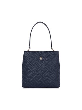 Tommy Hilfiger Tommy Hilfiger Дамска чанта Th Soft Bucket Mono AW0AW15582 Тъмносин