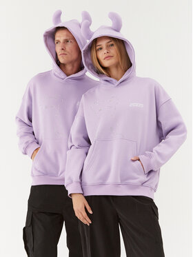 2005 2005 Суитшърт Unisex Studded Horned Lucy Виолетов Relaxed Fit