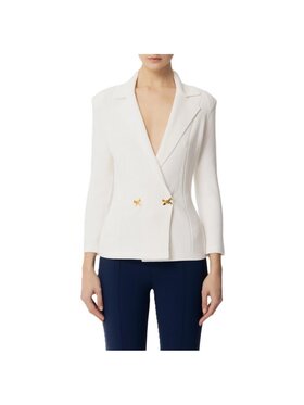 Elisabetta Franchi Elisabetta Franchi Sweter mk64s51e2-360 Biały Regular Fit