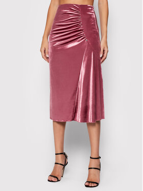 Nissa Nissa Midi sukňa FS12538 Ružová Regular Fit