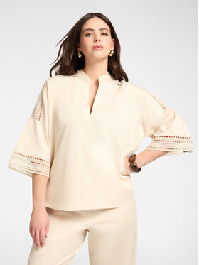 Elena Mirò Elena Mirò Bluzka 2164Z000050N002 Kremowy Boxy Fit