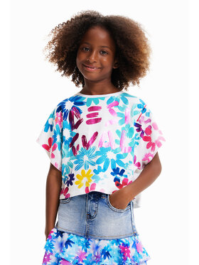 Desigual Desigual T-Shirt 23SGTK04 Biały Straight Fit