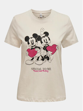 ONLY ONLY T-Shirt Mickey 15317991 Beżowy Regular Fit