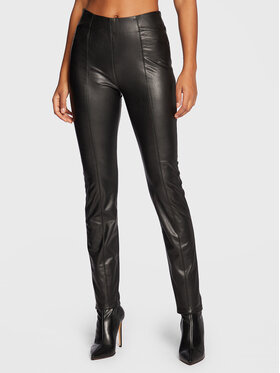 Comma Comma Nohavice z imitácie kože 2122028 Čierna Slim Fit