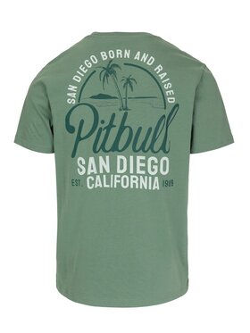 PITBULL PITBULL T-Shirt Koszulka męska SAN DIEGO BORN M Zielony Regular Fit