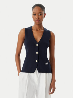 Tommy Hilfiger Tommy Hilfiger топ WW0WW49707 Тъмносин Slim Fit