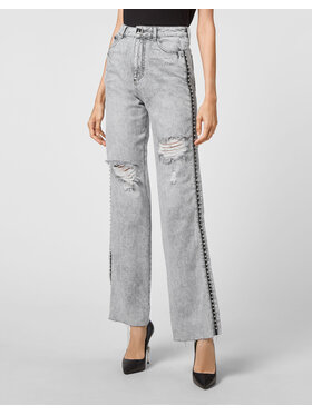 PHILIPP PLEIN PHILIPP PLEIN Jeansy 3761 Szary Palazzo Fit