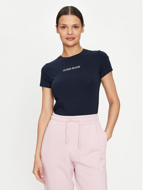 Guess Jeans Guess Jeans Tricou W4YI01 J1314 Bleumarin Slim Fit